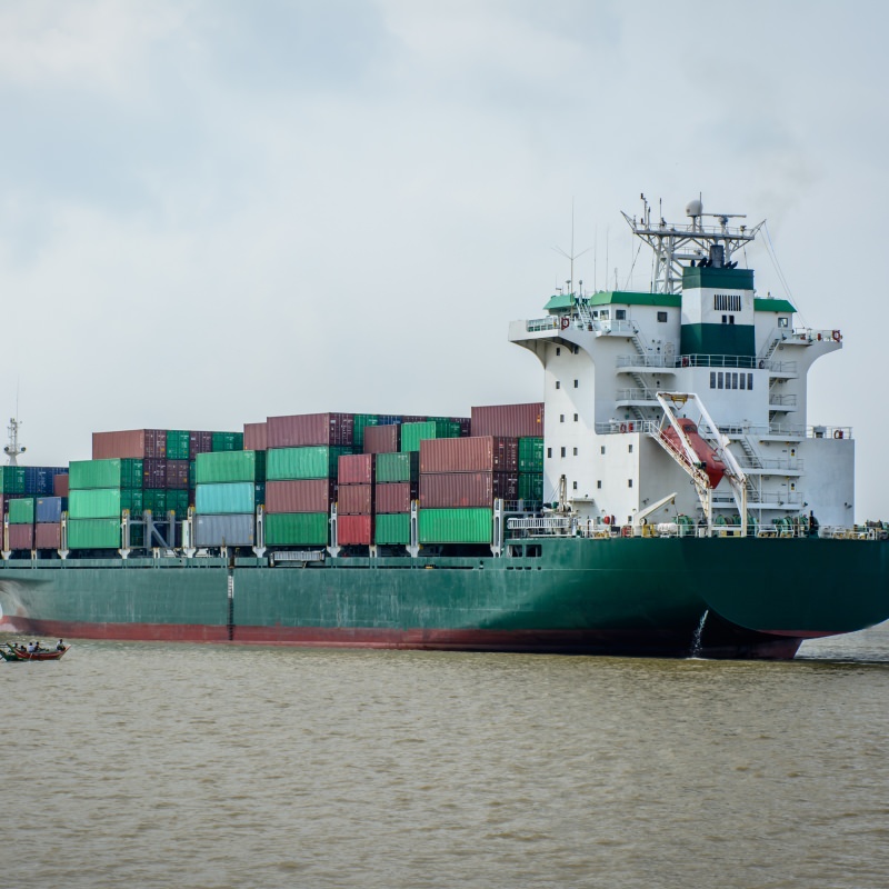 Container-ship-in-Yangon-river